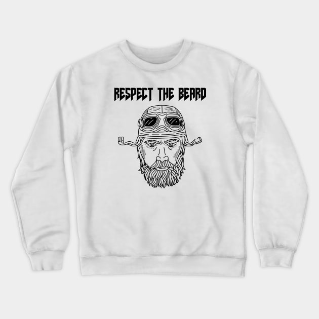 Respect The Beard Crewneck Sweatshirt by Jitesh Kundra